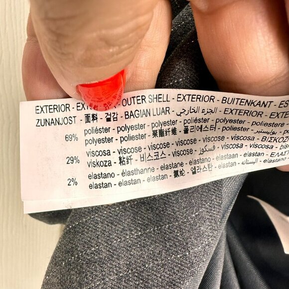 ZARA Grey Silver Pleated Off the Shoulder Pinstripe Crop Top Small - Picture 12 of 14